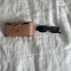 Ray-Ban Black Sunglasses with Tan Case